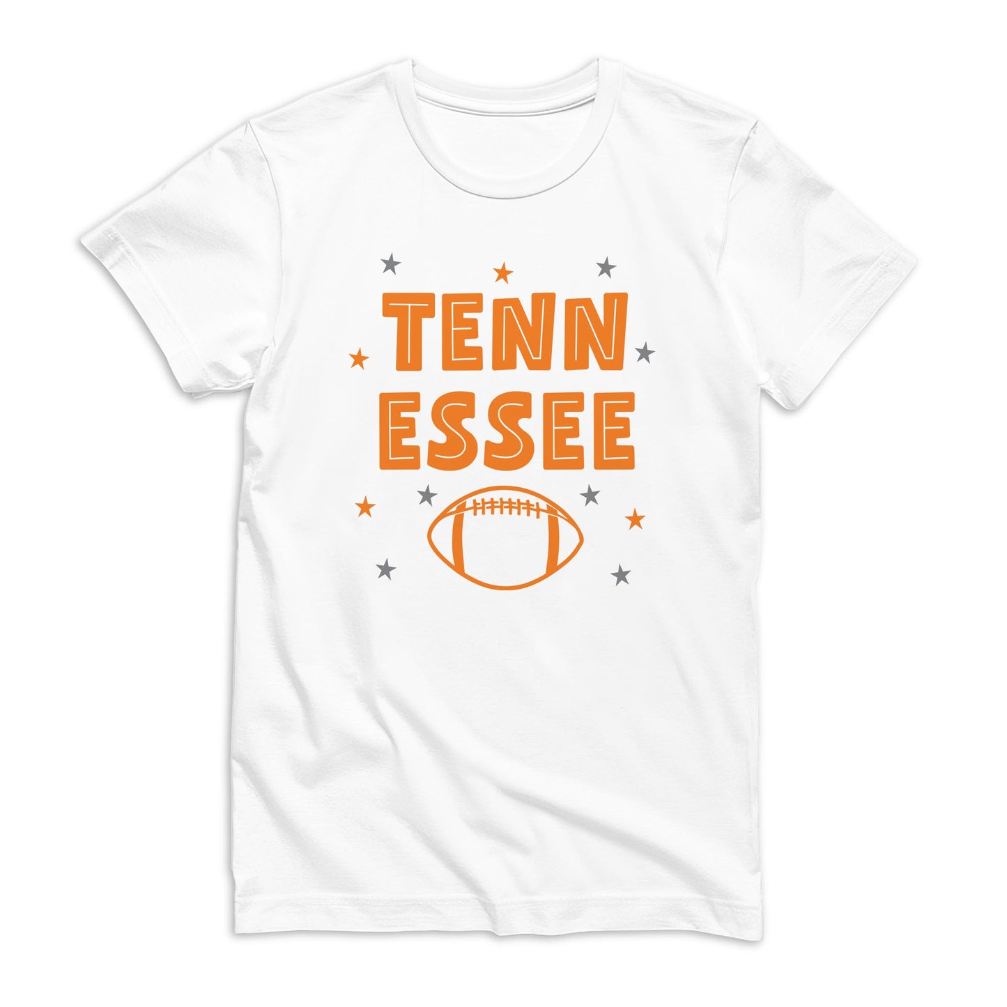 Bella Canvas T-Shirt White-Game Day Stars Tennessee Football Orange & Grey
