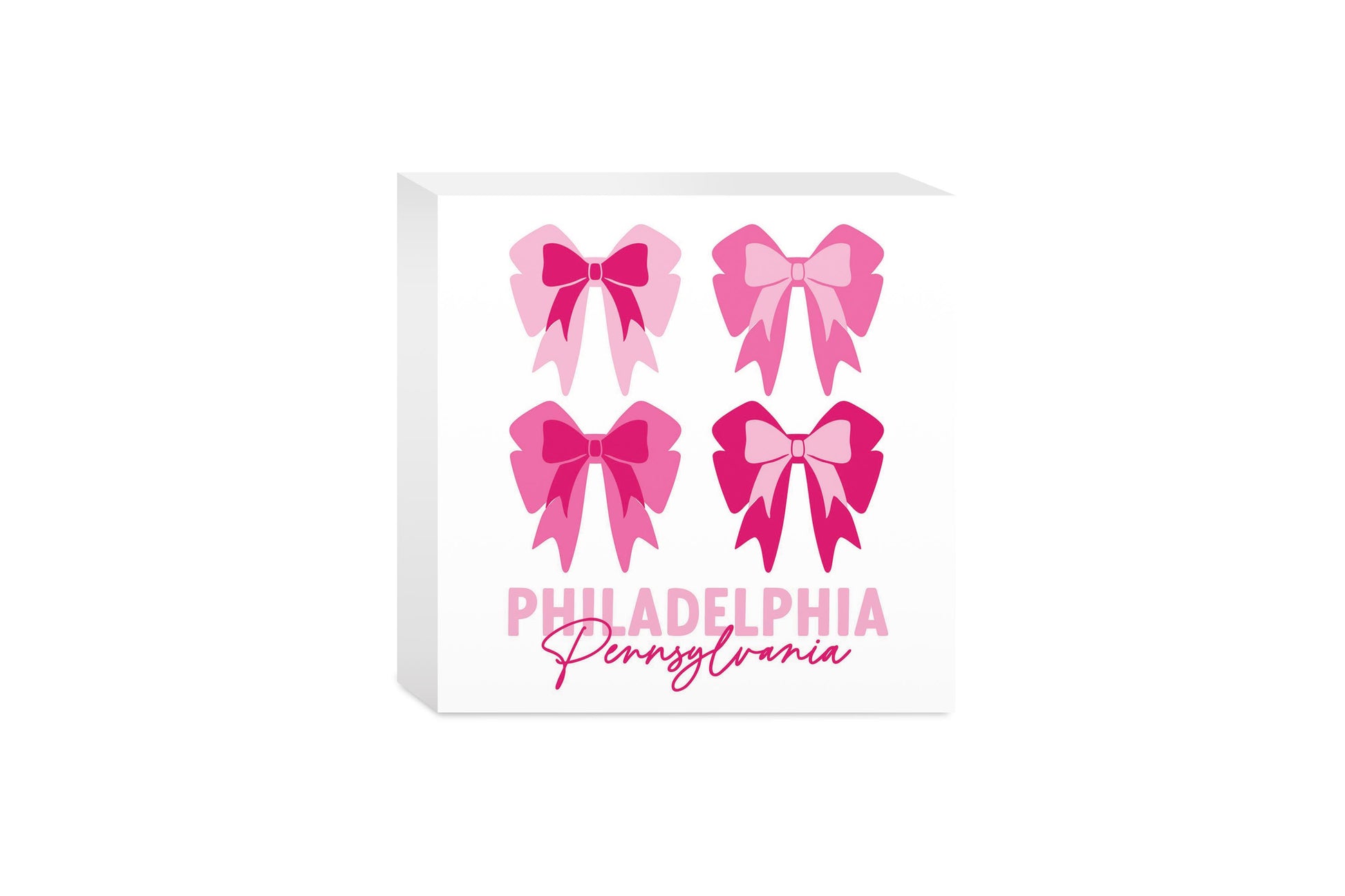 5x5 Wood Block-Love+Local Bonita Bows -0