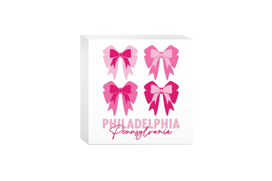 5x5 Wood Block-Love+Local Bonita Bows -0