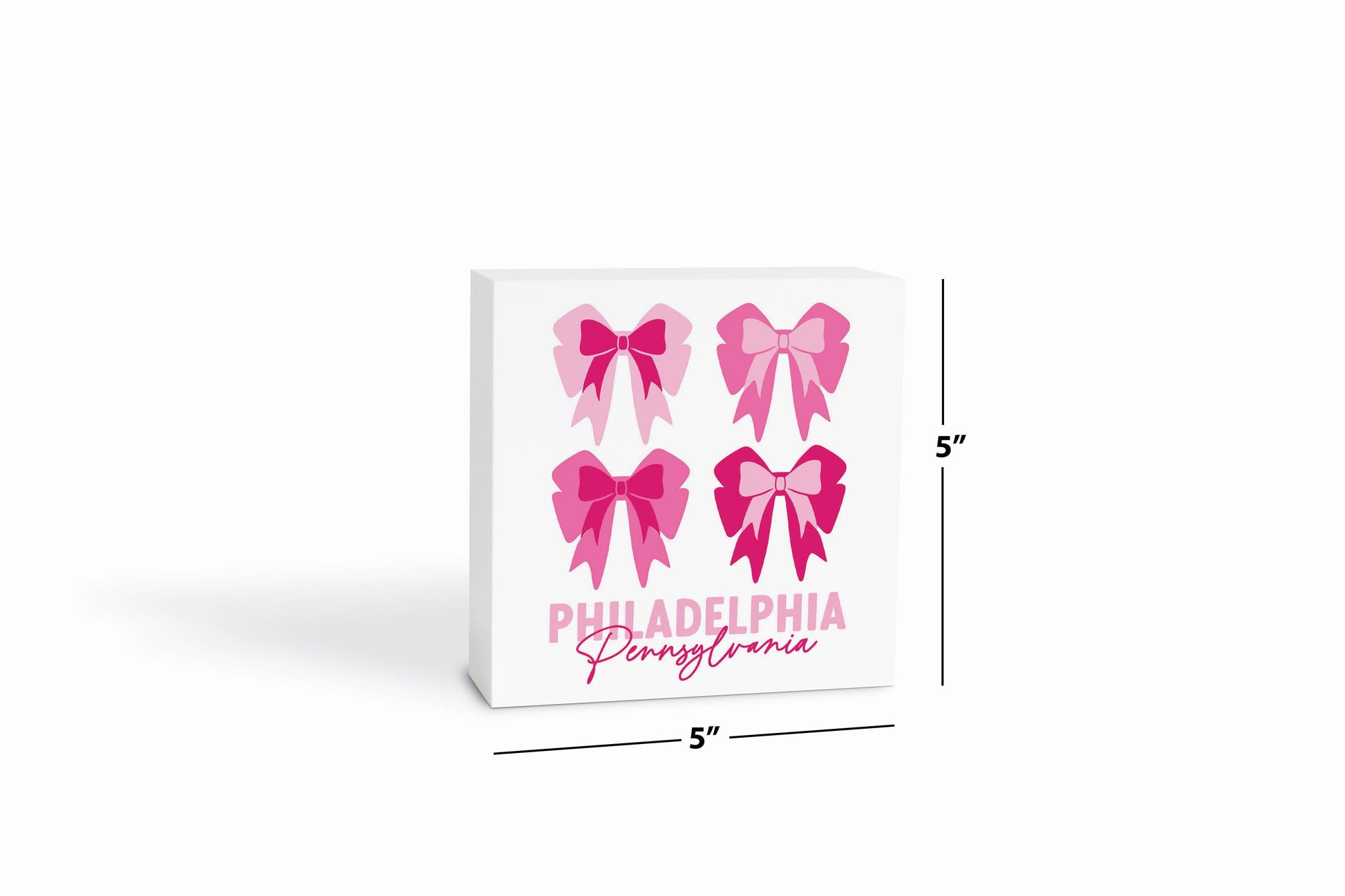 5x5 Wood Block-Love+Local Bonita Bows -6