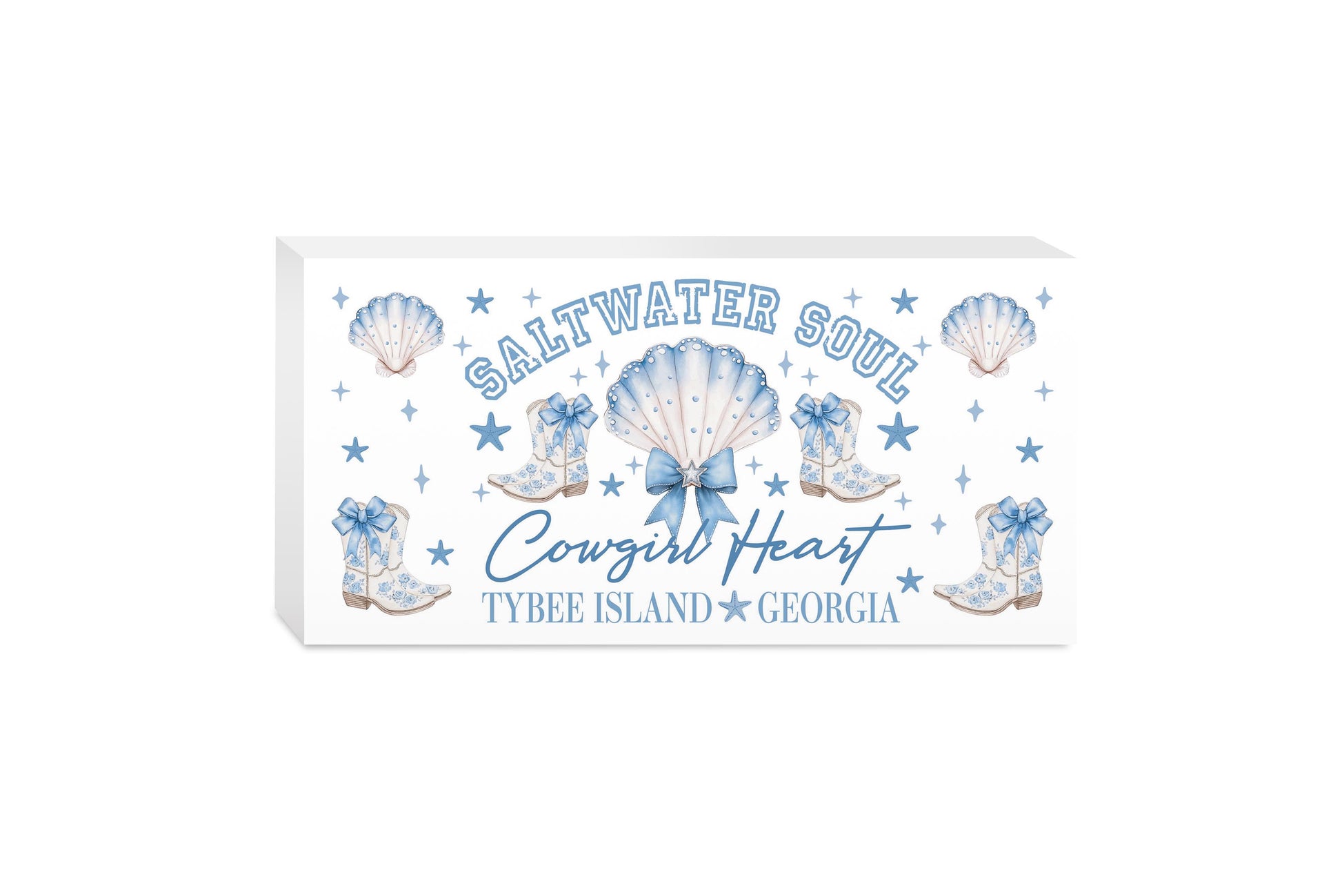 5x10 Wood Block Horizontal-Love+Local Coastal Cowgirl -0