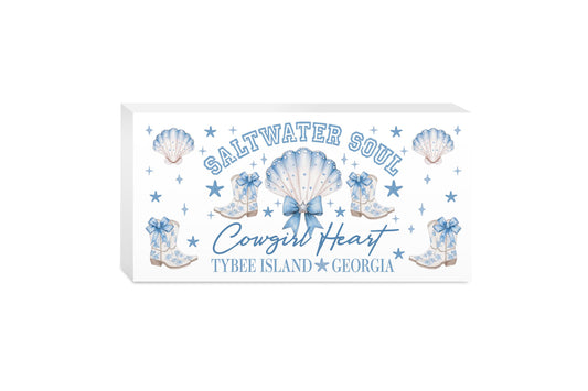 5x10 Wood Block Horizontal-Love+Local Coastal Cowgirl -0