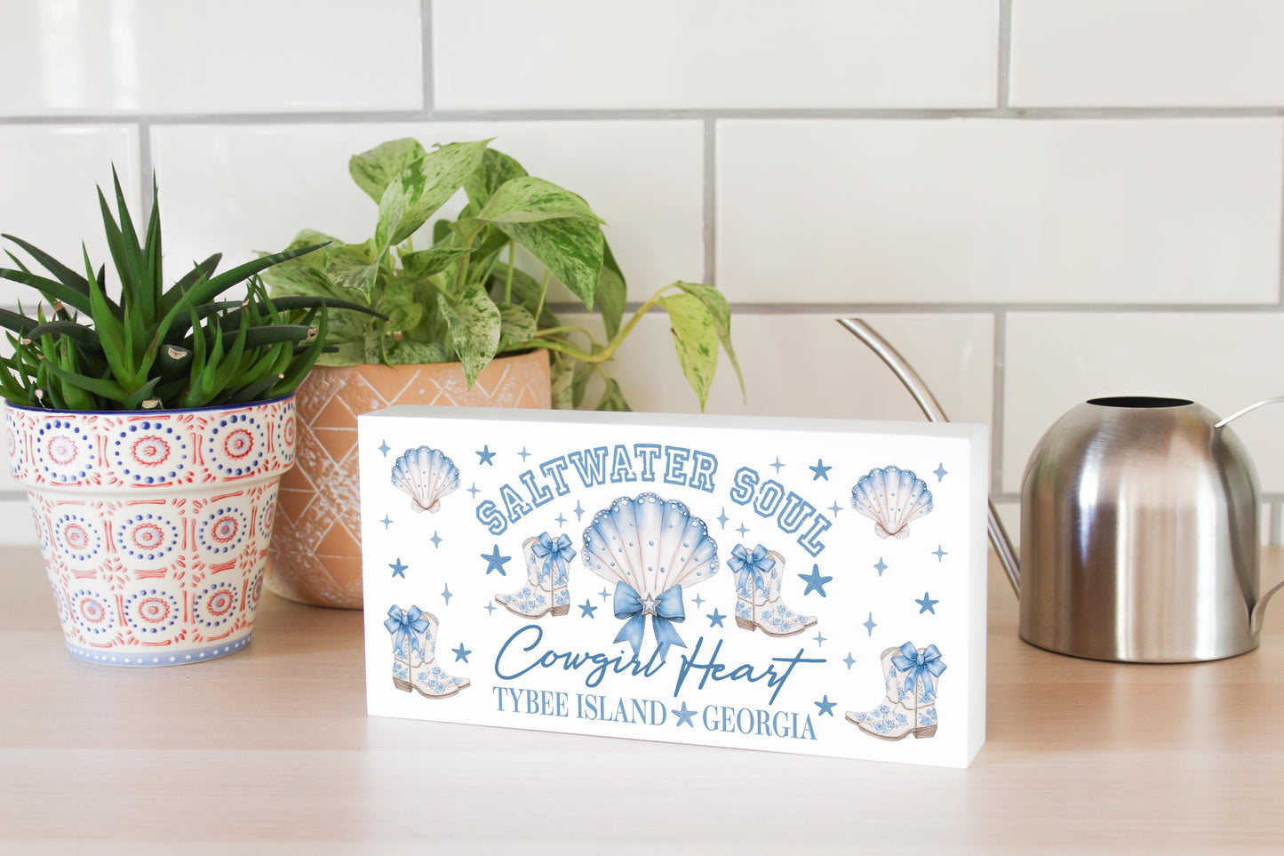 5x10 Wood Block Horizontal-Love+Local Coastal Cowgirl -3