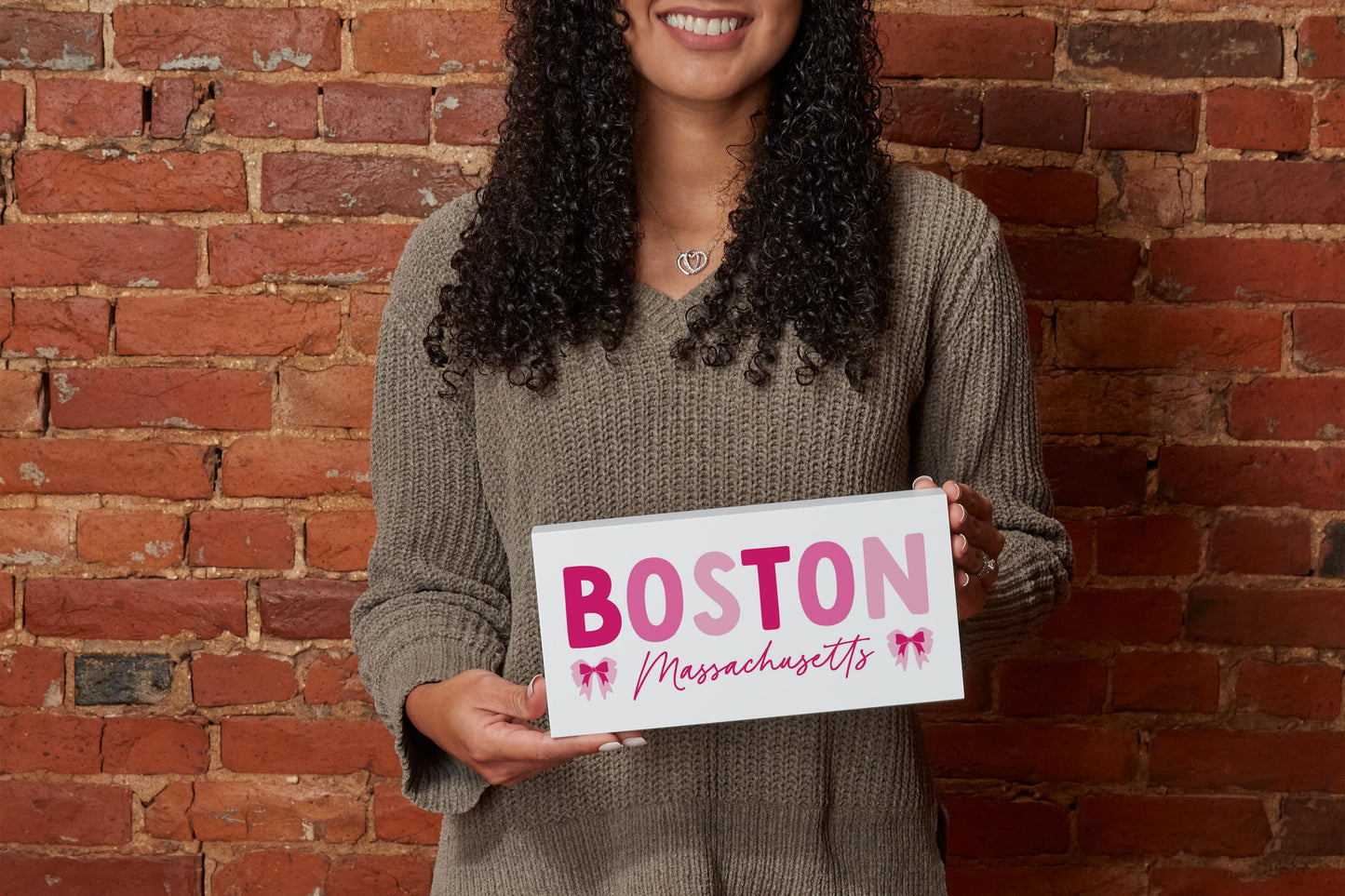 5x10 Wood Block Horizontal-Love+Local Bonita Bows -1