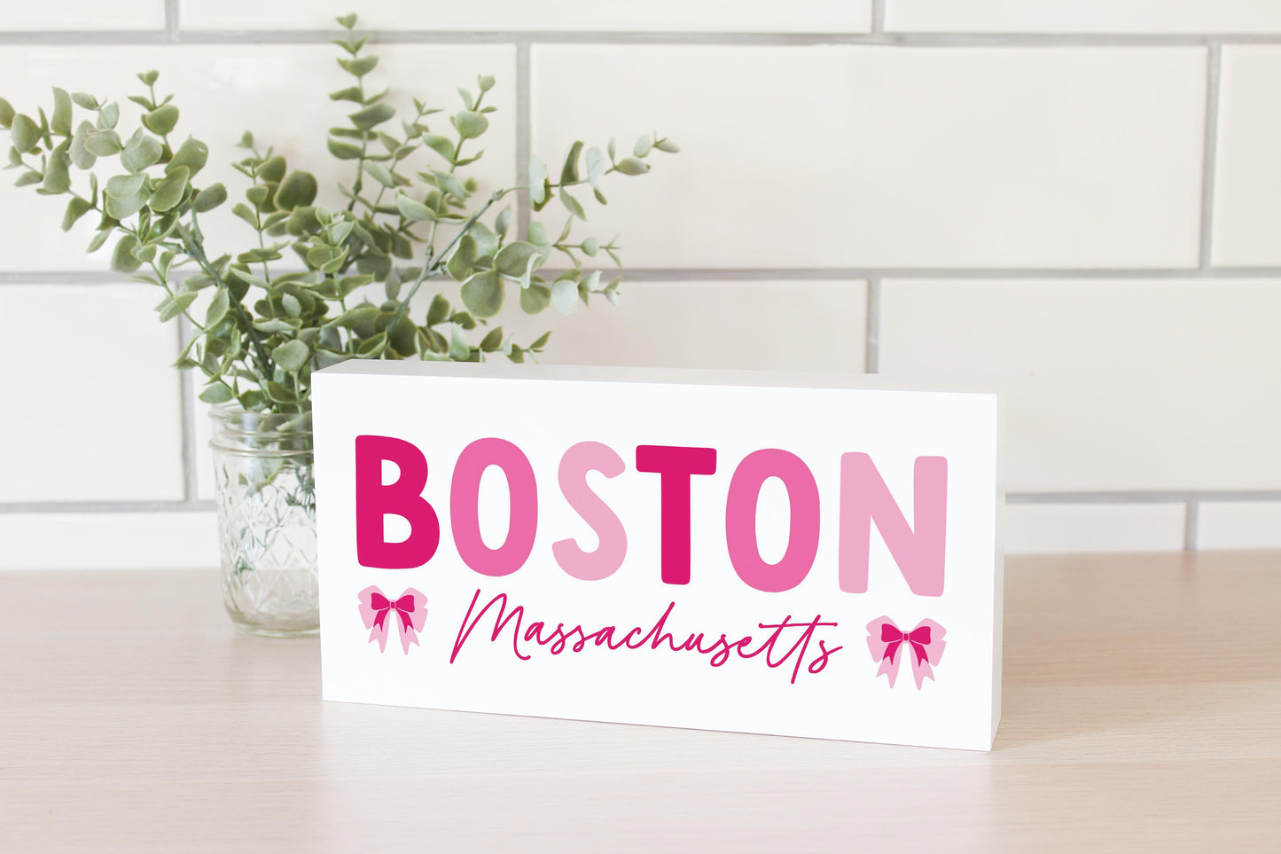 5x10 Wood Block Horizontal-Love+Local Bonita Bows -2