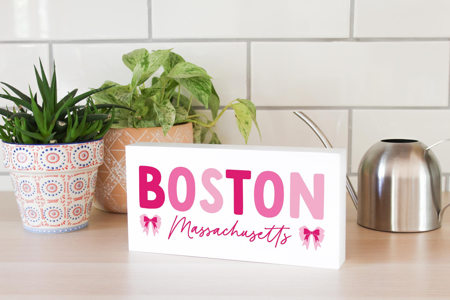 5x10 Wood Block Horizontal-Love+Local Bonita Bows -3