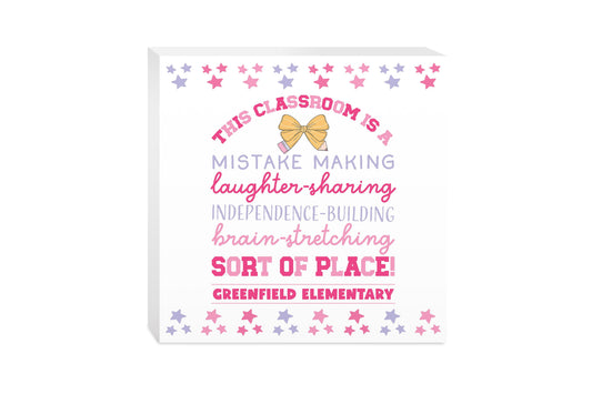10x10 Wood Block-Love+Local Classroom Coquette This Classroom -0
