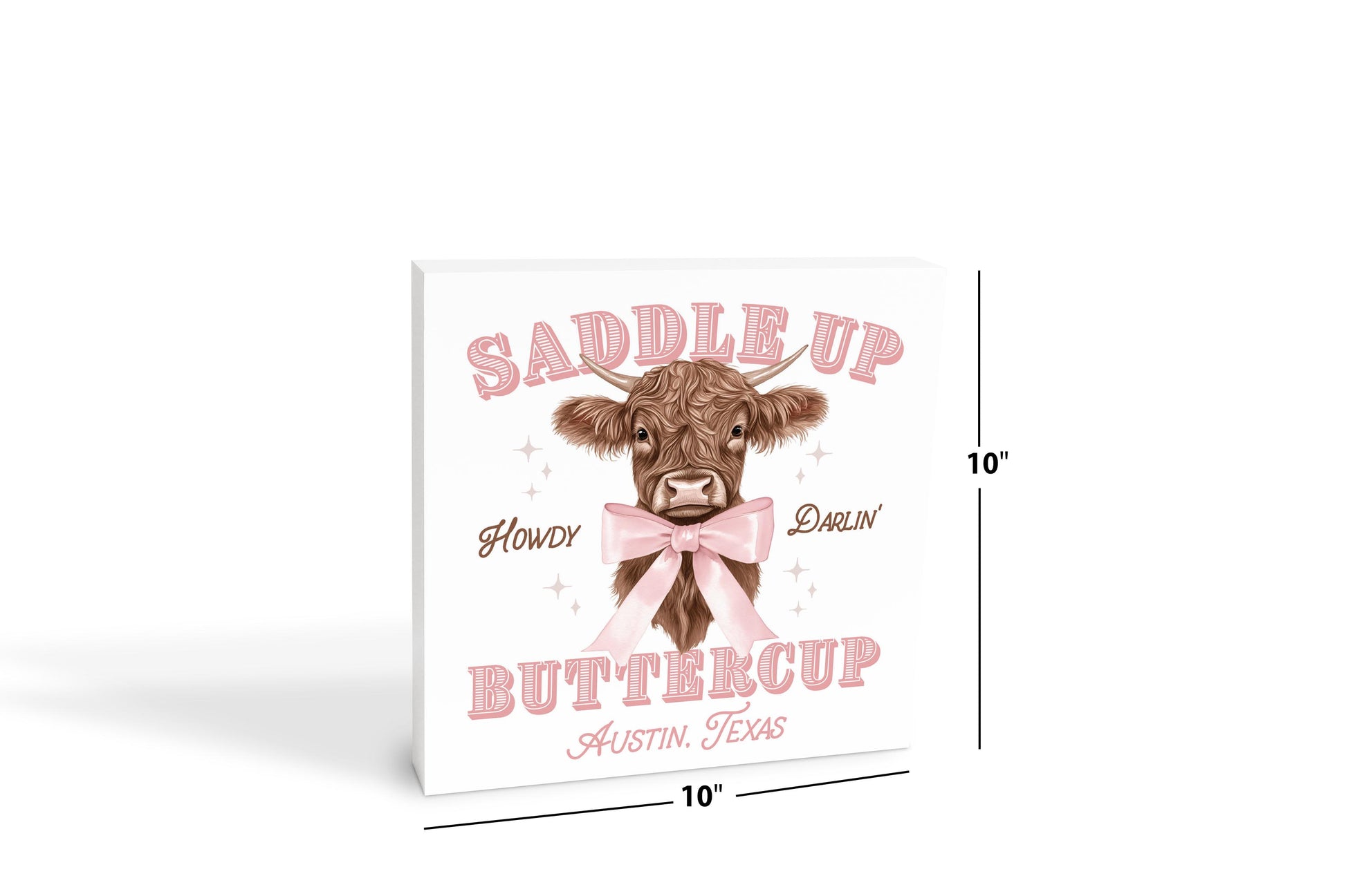 10x10 Wood Block-Love+Local Coquette Cowgirl -4