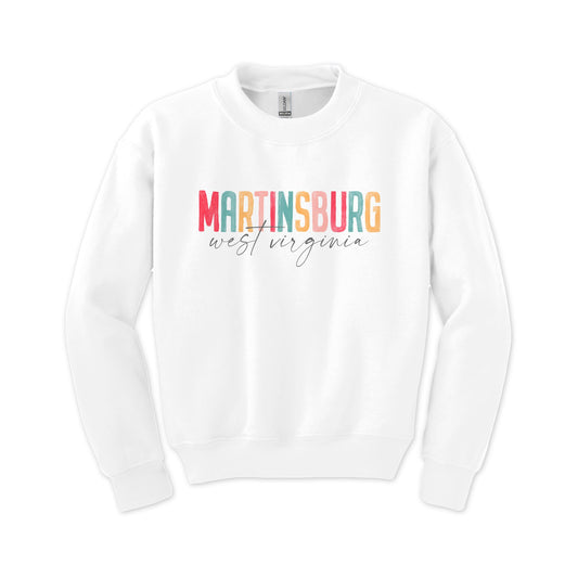 Gildan Youth Crewneck White-L+L Watercolor City -0