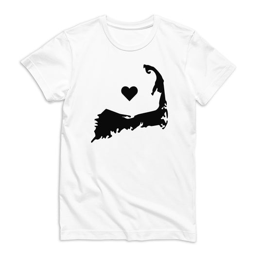 Bella Canvas Youth T-Shirt White-Cape Cod Heart