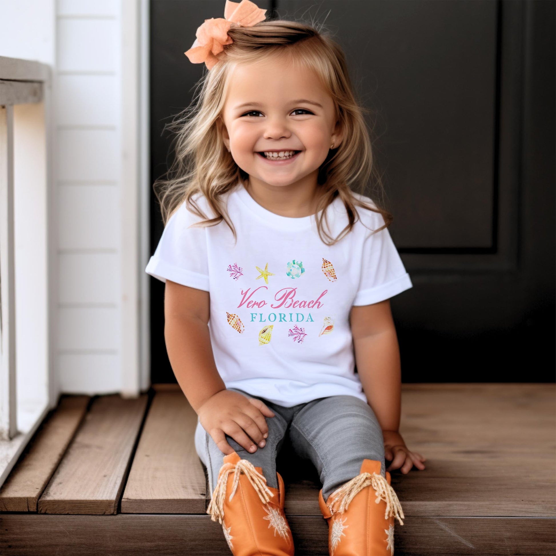 Bella Canvas Youth T-Shirt White-Shells & Shoreline Vero Beach Florida -1