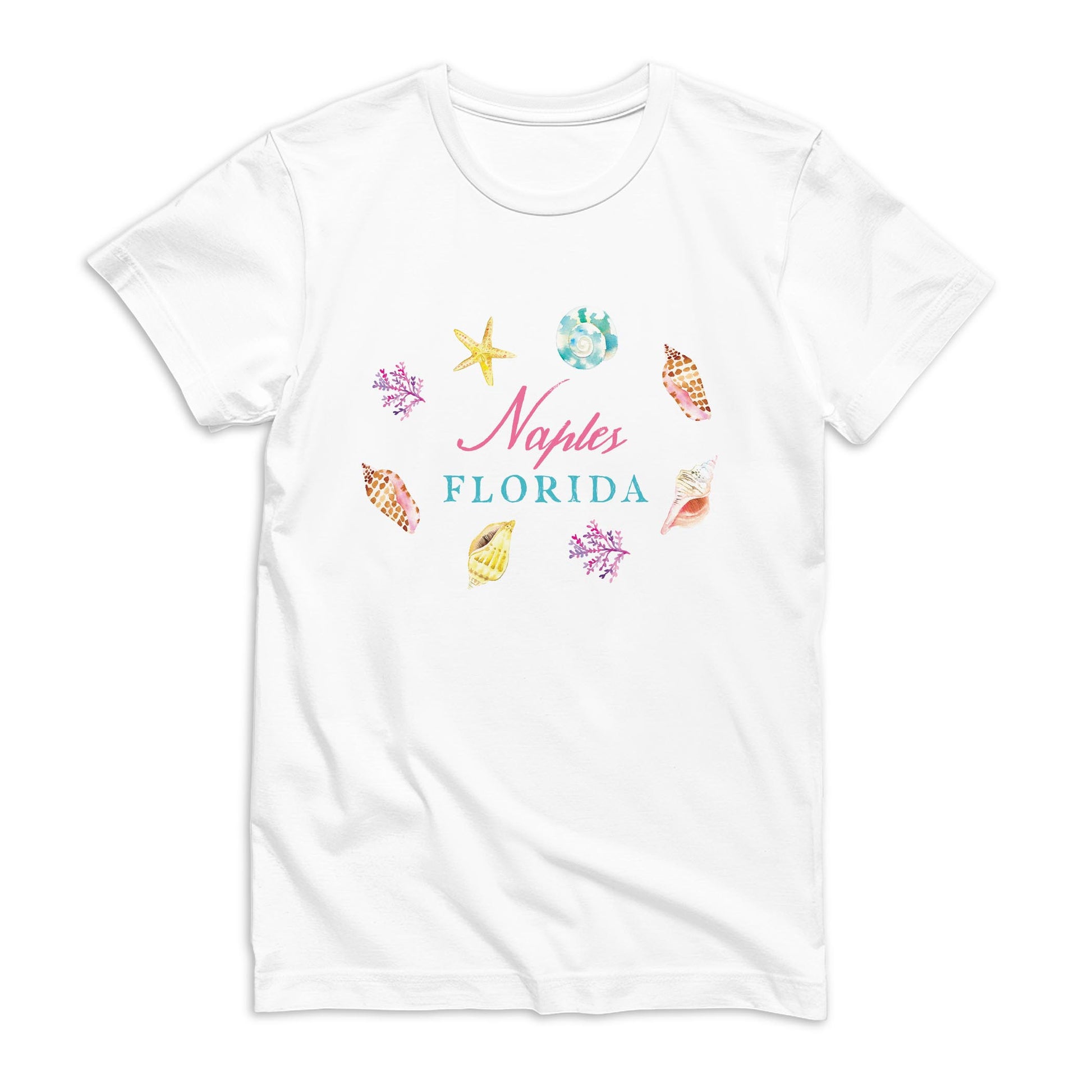 Bella Canvas Youth T-Shirt White-Shells & Shoreline Naples Florida -0