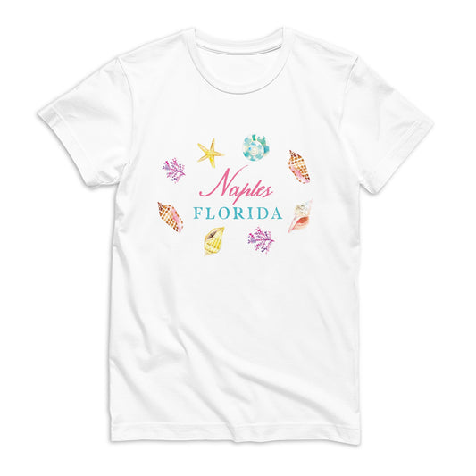 Bella Canvas Youth T-Shirt White-Shells & Shoreline Naples Florida -0