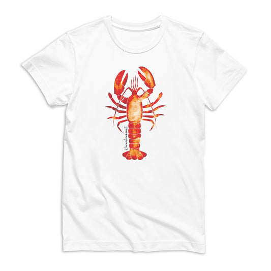 Bella Canvas Youth T-Shirt White-Kennebunkport Maine Orange Lobster