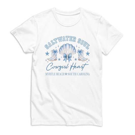 Bella Canvas Youth T-Shirt White-Love+Local Coastal Cowgirl -0