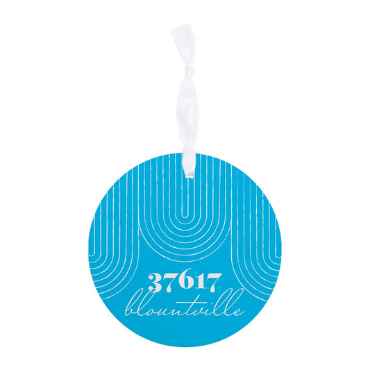Bright Modern City Zip On Teal Tennessee Blountville | Wood Ornament | Eaches | Min 6