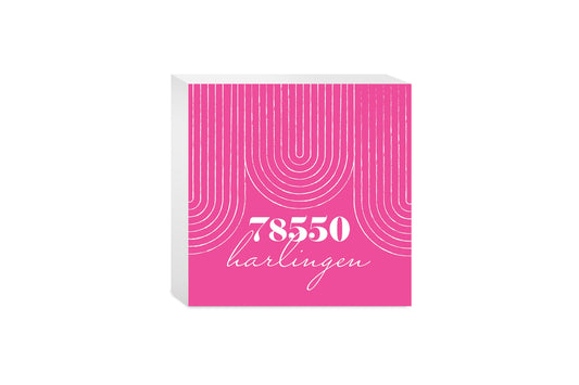 Bright Modern City Zip On Pink Texas Harlingen | Wood Block | Eaches | Min 4