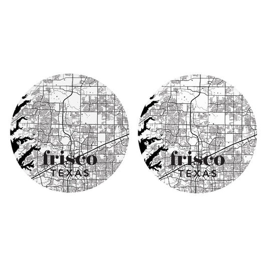 Black and White White Map Texas Frisco