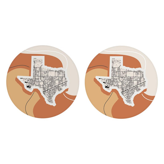 Vintage Groove Fluid Orange Map Texas Frisco
