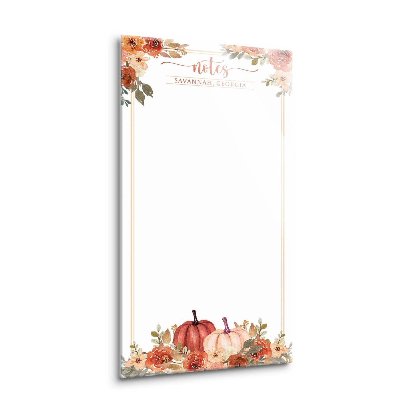 Dry Erase Glass Sign, Fall Decor, Pumpkins, Custom Name Drop