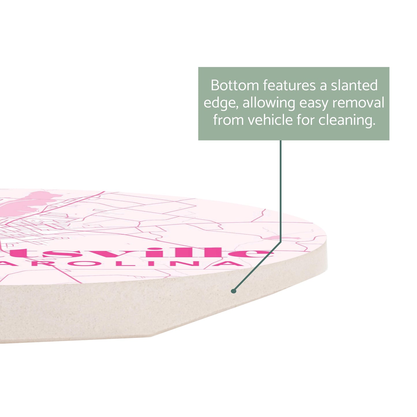 Bright Modern Pink Map Bennettsville SC | 2.65x2.65