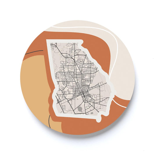 Vintage Groove Fluid Orange Map Georgia Valdosta | 2.65x2.65
