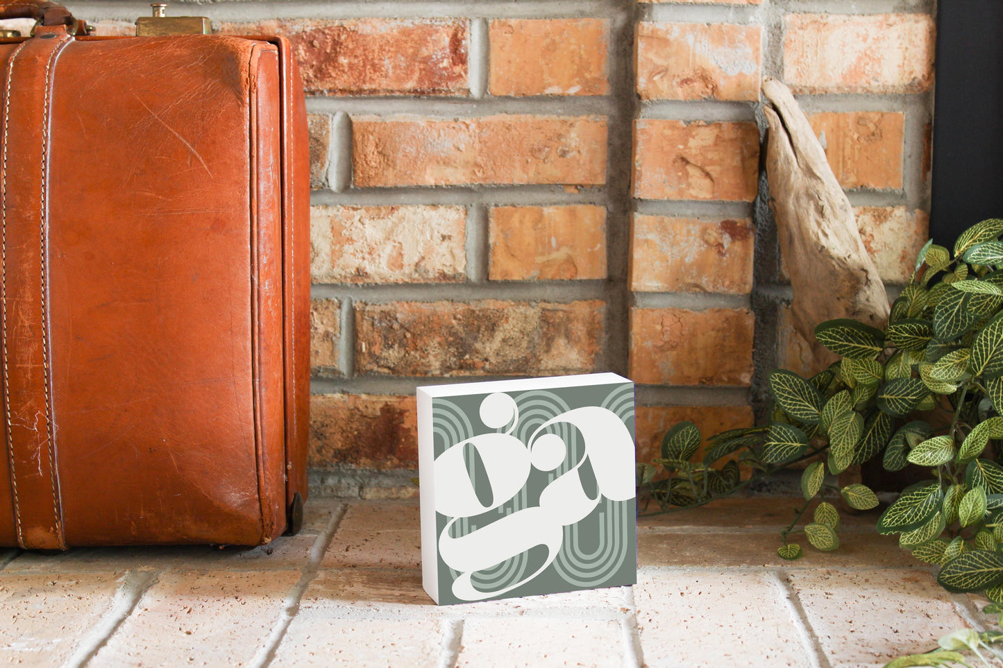 Vintage Groove Green Wave Lines Georgia Ga | Wood Block | Eaches | Min 4