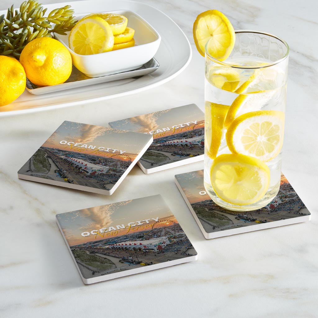 Wonderland Sunset Square Coaster| Absorbent Coasters | Set of 4 | Min 2