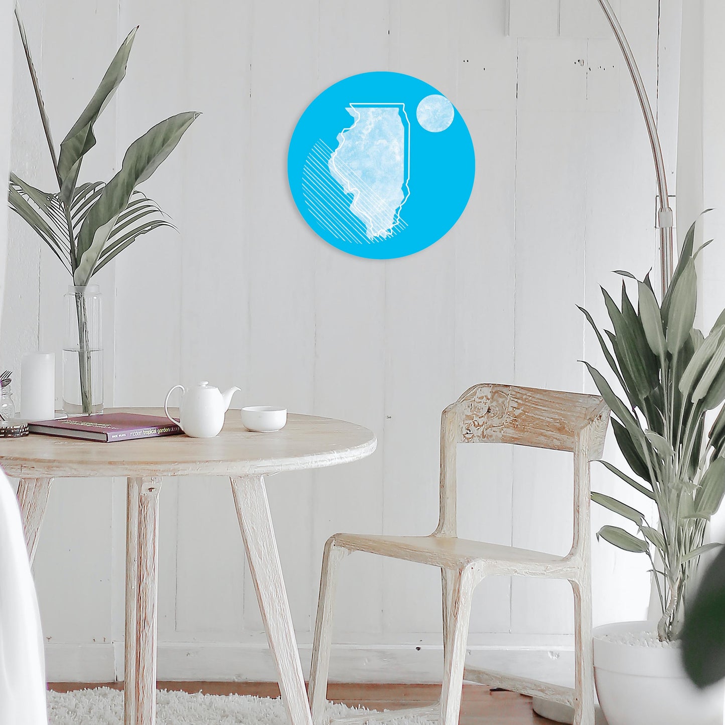 Bright Modern Geometric On Blue Georgia | Wood Sign | Eaches | Min 1