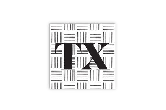 Black And White Abbreviated On White Texas | Wood Sign | Eaches | Min 2