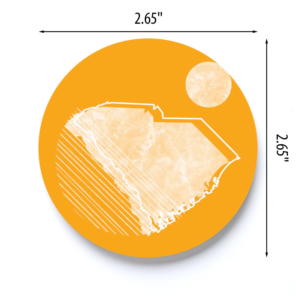 Bright Modern Geometric Orange South Carolina | 2.65x2.65