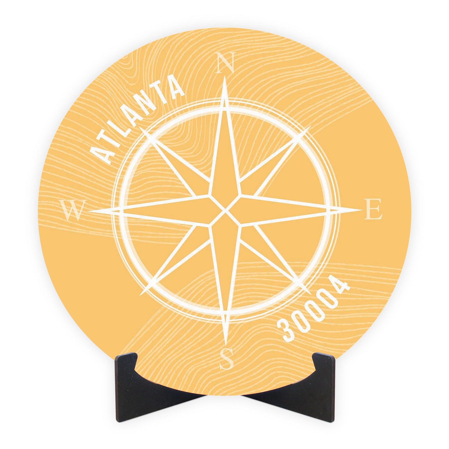 Boho Color Compass Zip On Yellow Georgia Atlanta | Wood Sign | Eaches | Min 1