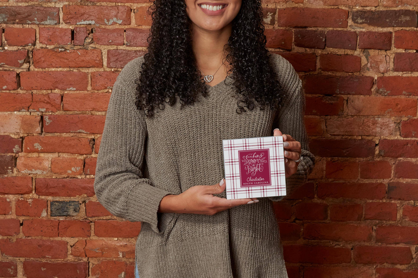 5x5 Wood Block-Love + Local Winterberry