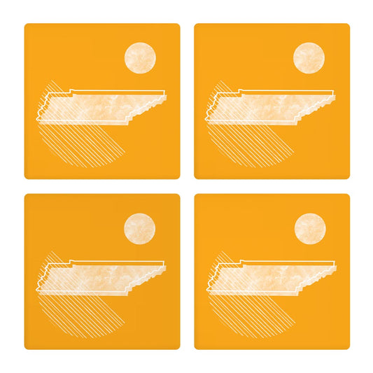 Bright Modern Geometric On Orange Tennessee | Absorbent Coasters | Set of 4 | Min 2