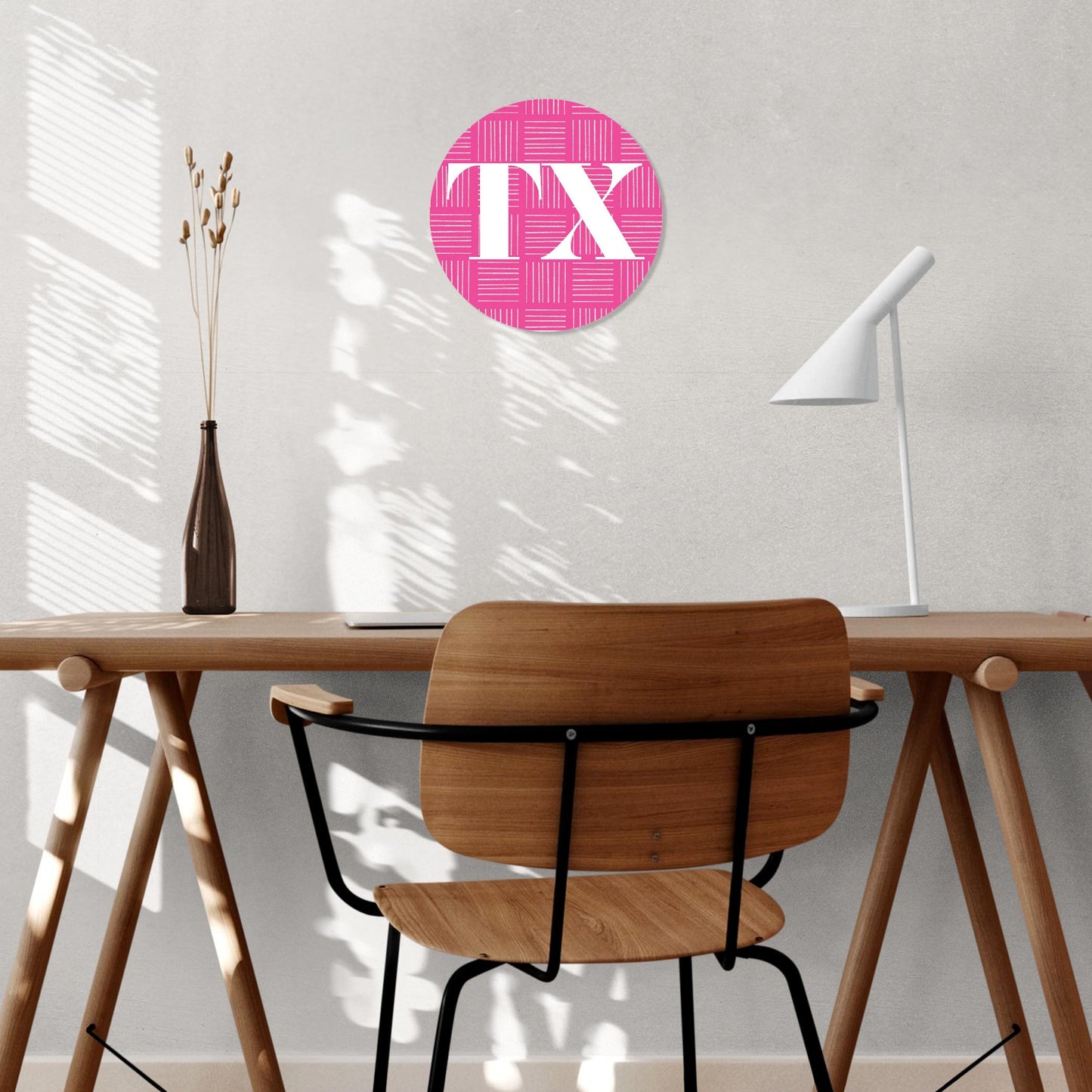 Bright Modern Abbreviated On Pink Texas | Wood Sign | Eaches | Min 1