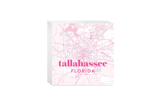 Bright Modern Pink Map Florida Tallahassee | Wood Block | Eaches | Min 4