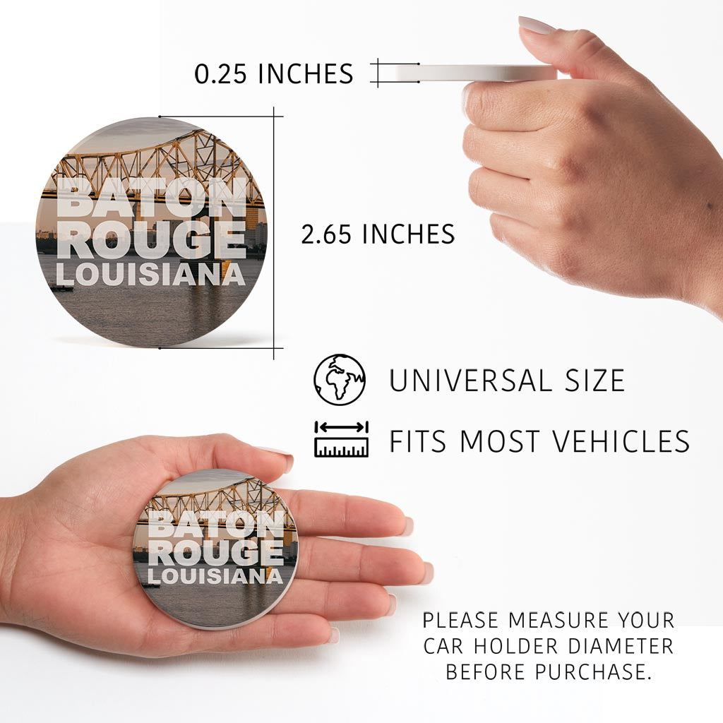 Baton Rouge Louisiana Photo | Absorbent Car Coasters | Set of 2 | Min 4