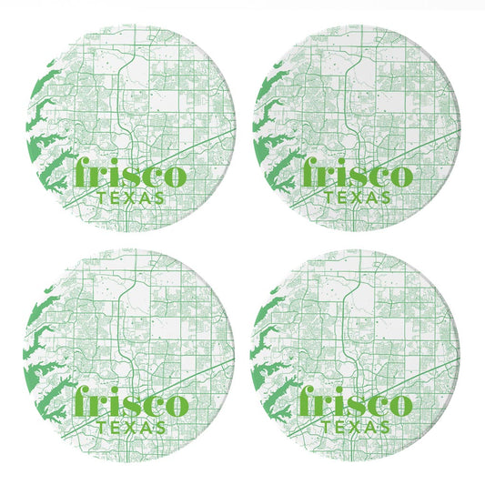 Bright Modern Green Map Texas Frisco