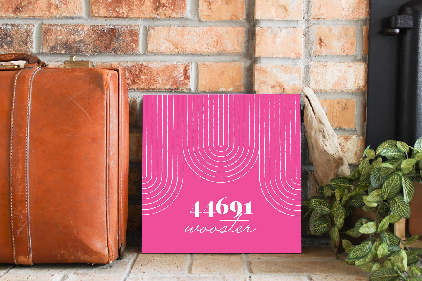 Bright Modern City Zip On Pink Ohio Wooster | Wood Sign | Eaches | Min 2