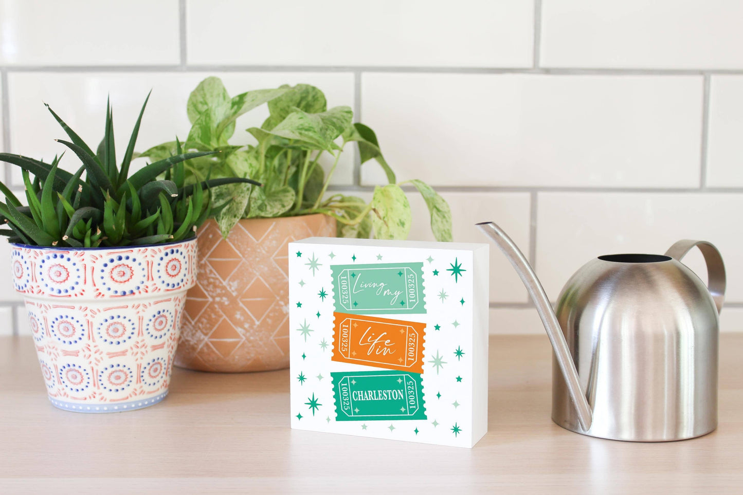 5x5 Wood Block-Love+Local Showgirl