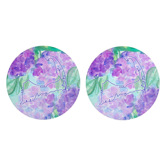 Watercolor Hydrangea| Absorbent Car Coasters | Set of 2 | Min 4