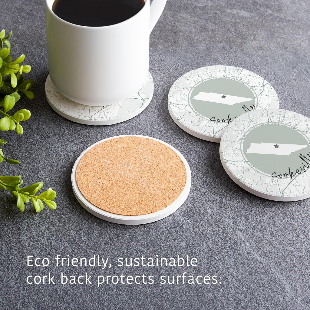 Vintage Groove Half Circle Cookeville Tennessee | Absorbent Coasters | Set of 4 | Min 2