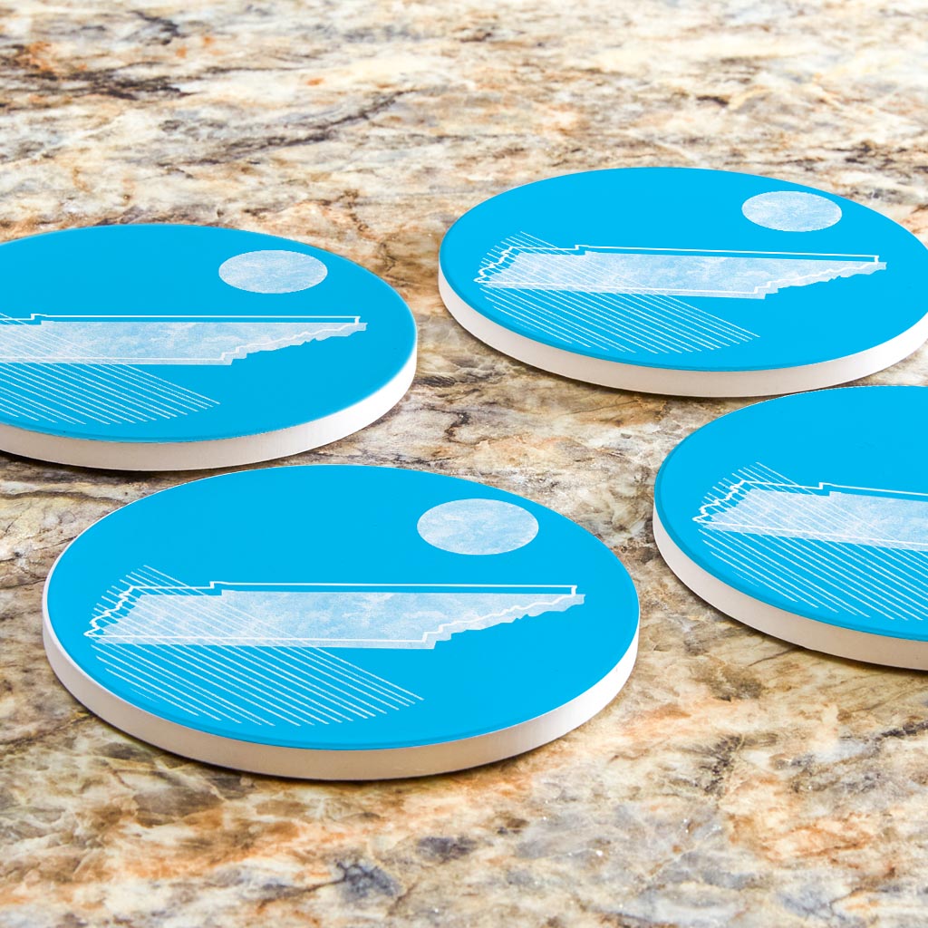 Bright Modern Geometric On Blue Tennessee | Absorbent Coasters | Set of 4 | Min 2