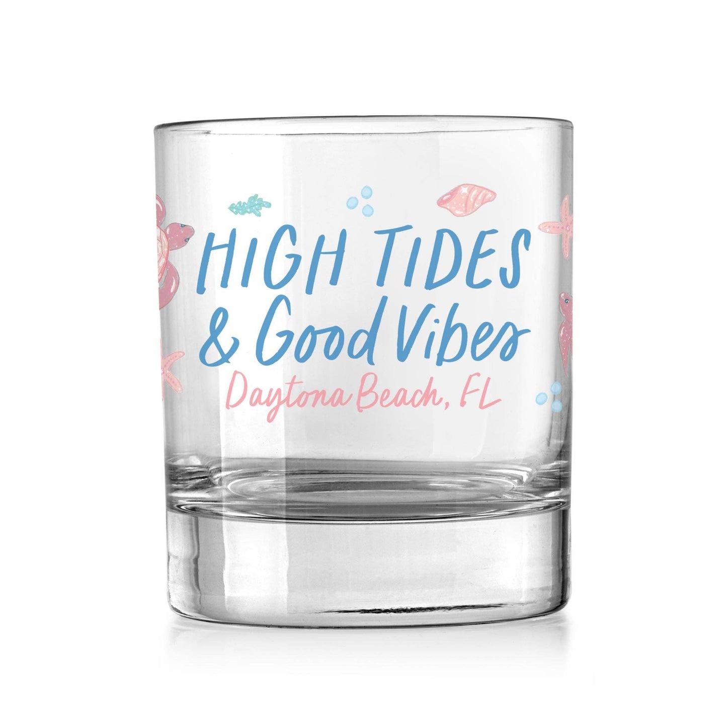 11oz Bourbon Glass-City & State Coastal Sea Turtles