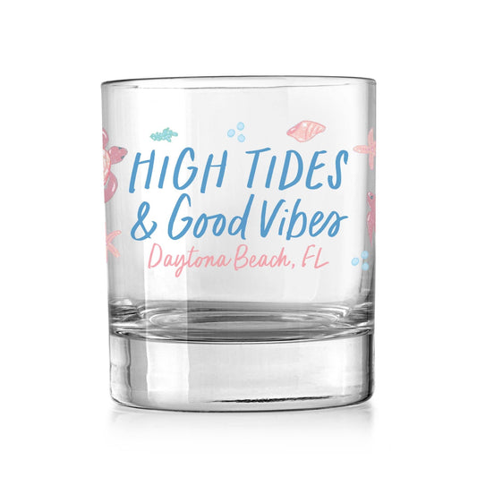 11oz Bourbon Glass-City & State Coastal Sea Turtles