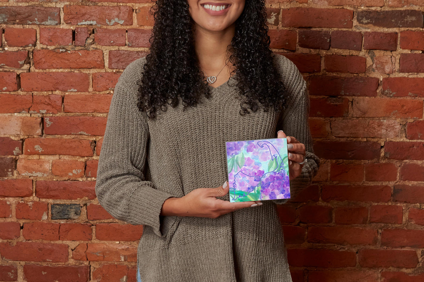 Watercolor Hydrangea | Wood Block | Eaches | Min 4