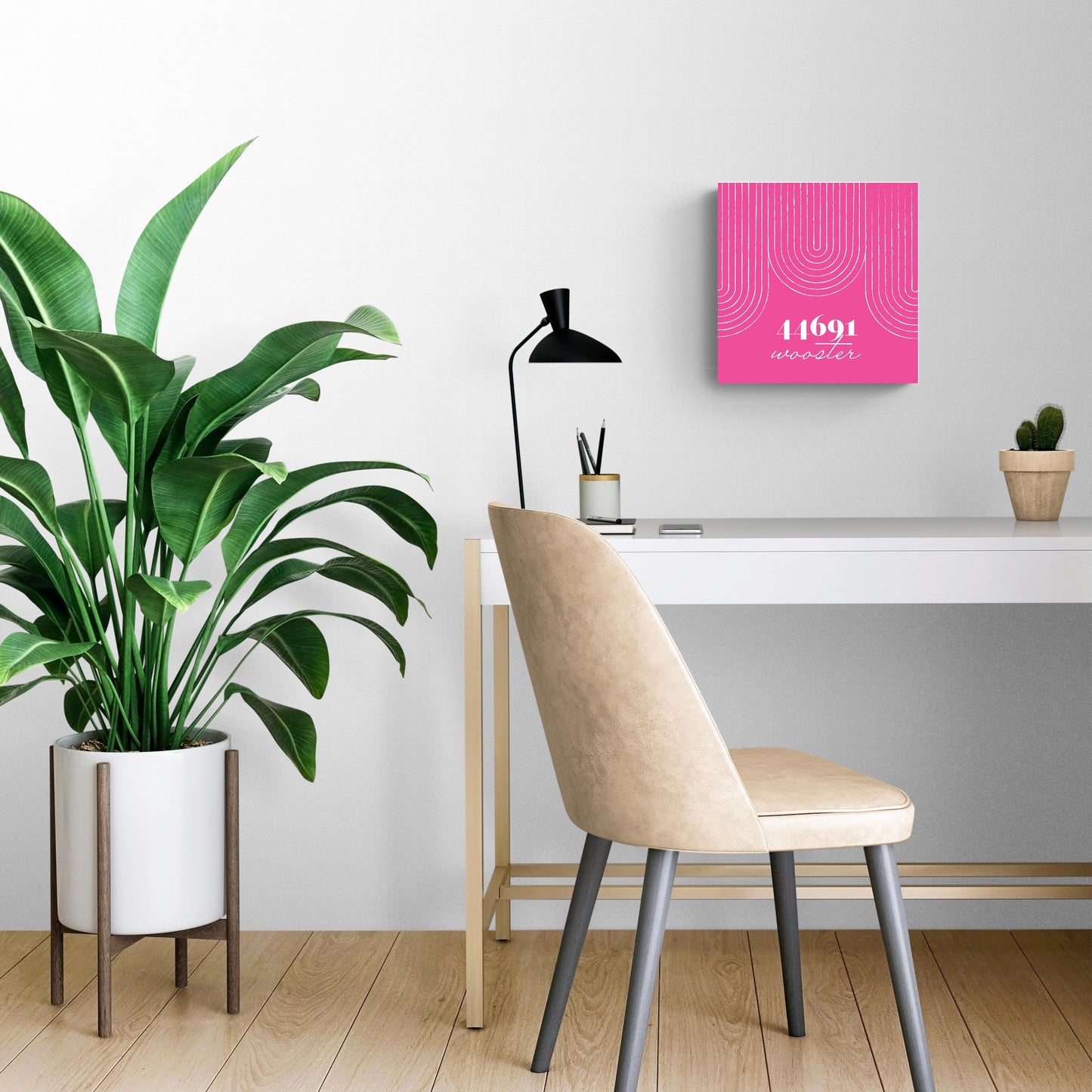 Bright Modern City Zip On Pink Ohio Wooster | Wood Sign | Eaches | Min 2