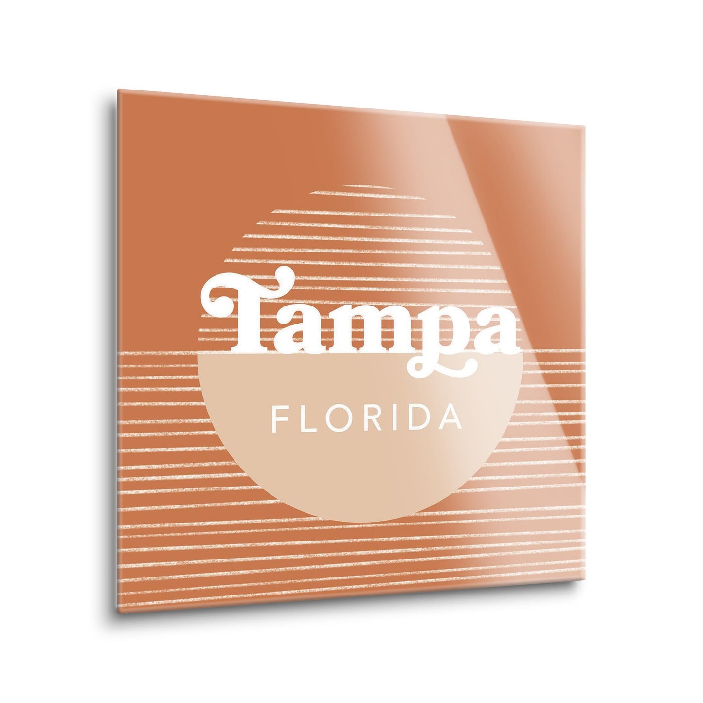 Vintage Groove Half Circle Lines Florida Tampa | Hi-Def Glass Art | Eaches | Min 1