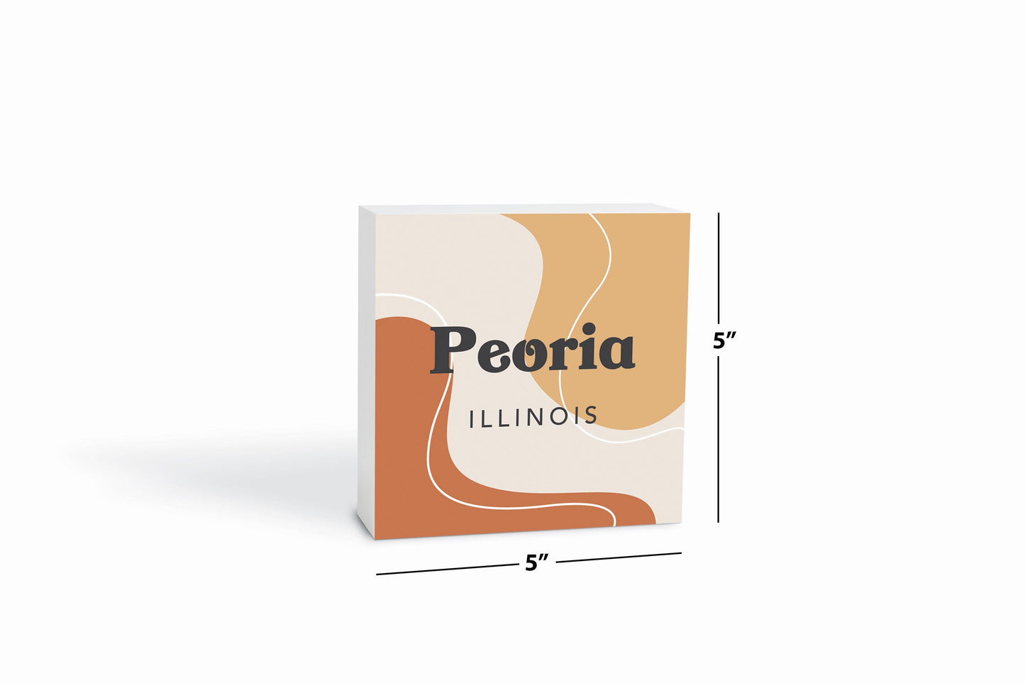 Vintage Groove Fluid Orange Illinois Peoria| Wood Block | Eaches | Min 4