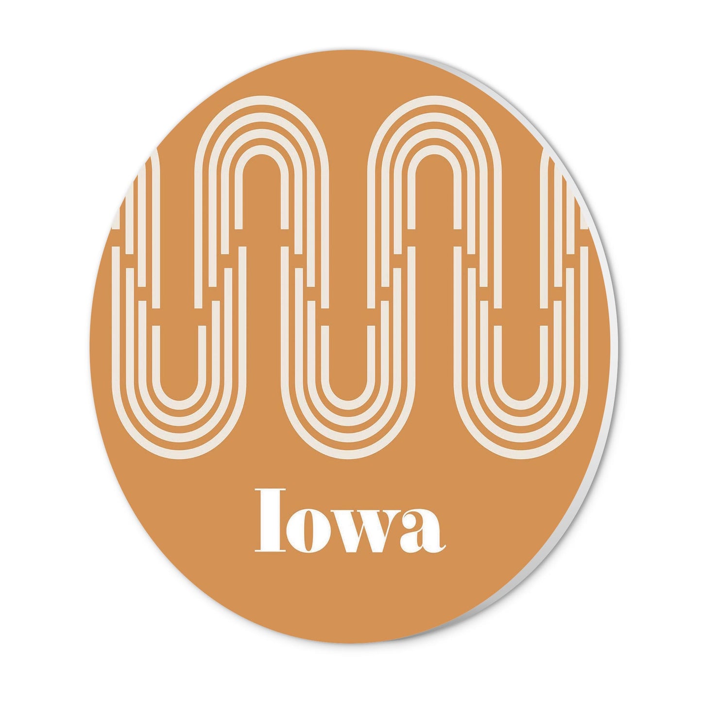 Vintage Groove Yellow Wave Lines Iowa | Wood Sign | Eaches | Min 1